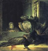 Girl with Dead Peacocks Rembrandt